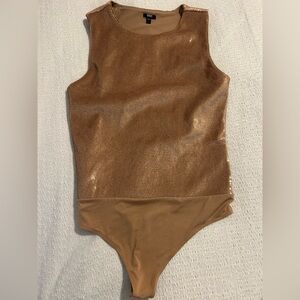 Express Gold One Piece body suit sequins and stunning